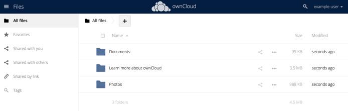 ownCloud Files Screen