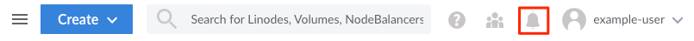 The notification bell icon on Cloud Manager